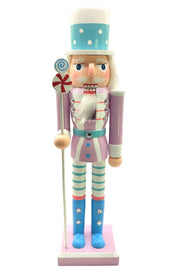 Lavender Pastel Lollipop Christmas Wooden Nutcracker 12 in by Wizardi F07M14-30-N01703 purple stand
