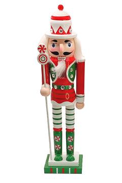 Peppermint Crown Candy Christmas Wooden Nutcracker 12 in by Wizardi F07M14-31-N01702B