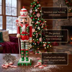 Peppermint Crown Candy Christmas Wooden Nutcracker 12 in by Wizardi F07M14-31-N01702B