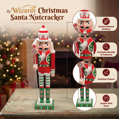 Peppermint Crown Candy Christmas Wooden Nutcracker 12 in by Wizardi F07M14-31-N01702B