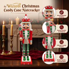 Peppermint Candy King Christmas Wooden Nutcracker 12 in by Wizardi F07M14-31-N01702D