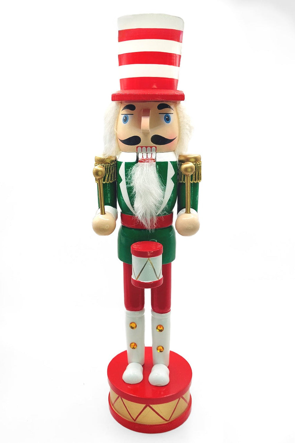 Candy Stripe Hat Drummer Christmas Wooden Nutcracker 15 in by Wizardi F07M14-32-N01819A