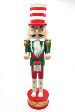 Candy Stripe Hat Drummer Christmas Wooden Nutcracker 15 in by Wizardi F07M14-32-N01819A