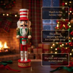 Candy Stripe Hat Drummer Christmas Wooden Nutcracker 15 in by Wizardi F07M14-32-N01819A
