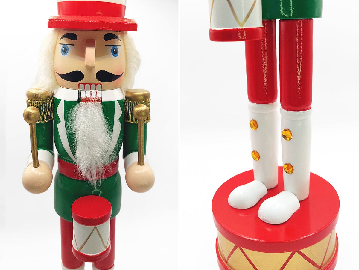 Candy Stripe Hat Drummer Christmas Wooden Nutcracker 15 in