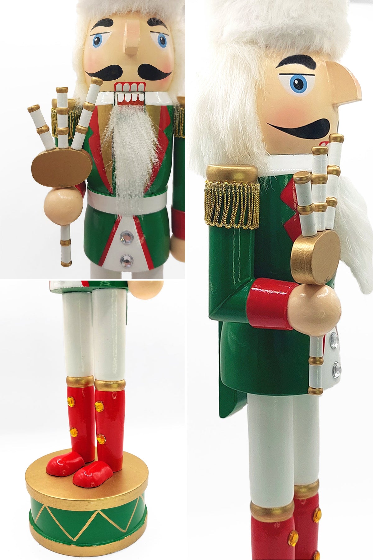 Scottish Bagpiper Christmas Wooden Nutcracker 15 in by Wizardi F07M14-32-N01819B
