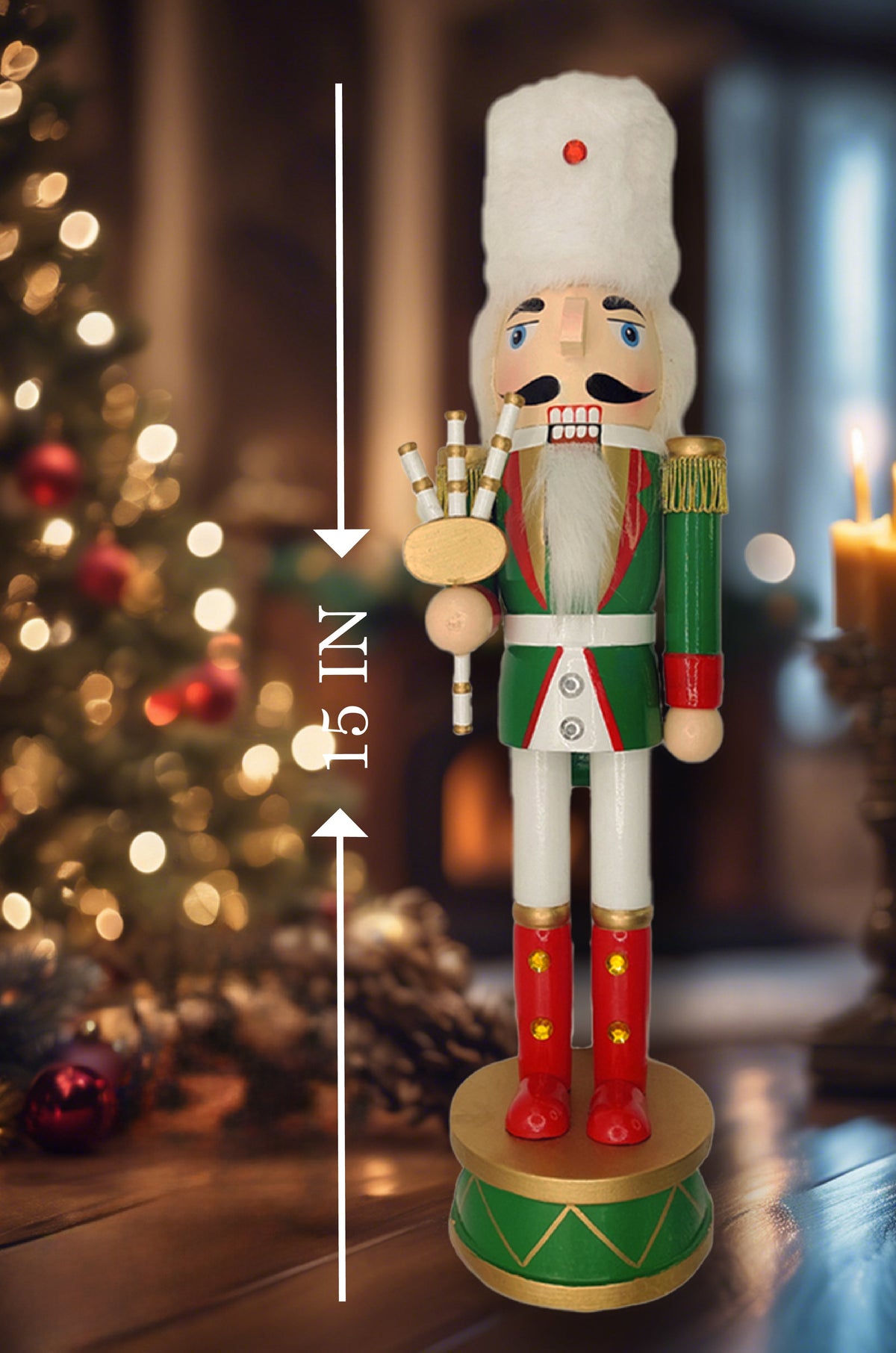 Scottish Bagpiper Christmas Wooden Nutcracker 15 in by Wizardi F07M14-32-N01819B