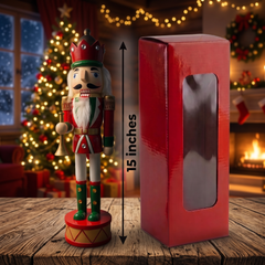 Crowned Trumpeter Christmas Wooden Nutcracker 15 in by Wizardi F07M14-32-N01819D