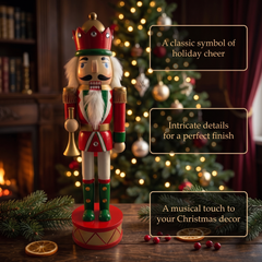 Crowned Trumpeter Christmas Wooden Nutcracker 15 in by Wizardi F07M14-32-N01819D