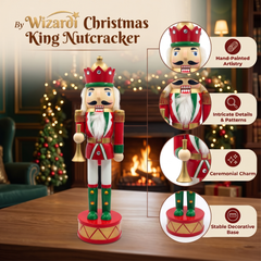 Crowned Trumpeter Christmas Wooden Nutcracker 15 in by Wizardi F07M14-32-N01819D