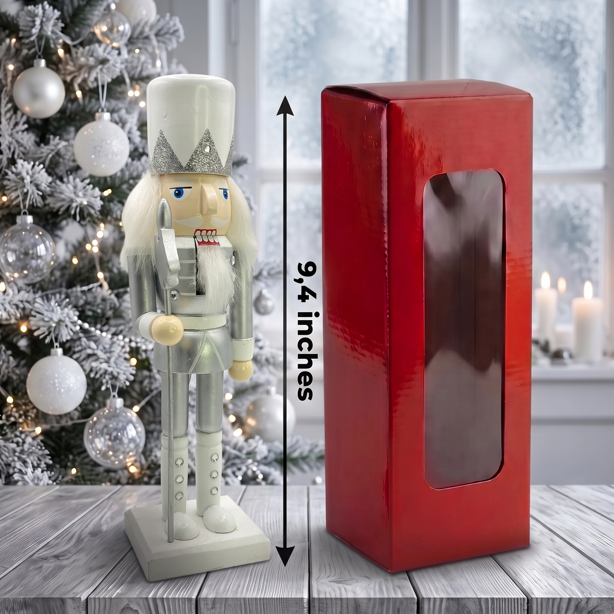Silver Frost Axeman Christmas Wooden Nutcracker 9 in by Wizardi F07M14-35-N01364B