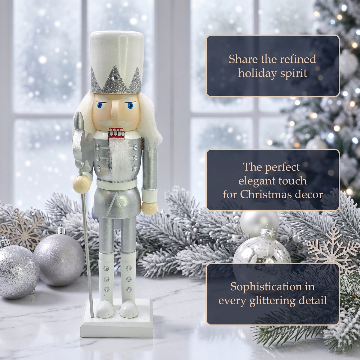 Silver Frost Axeman Christmas Wooden Nutcracker 9 in by Wizardi F07M14-35-N01364B