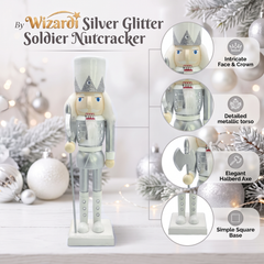 Silver Frost Axeman Christmas Wooden Nutcracker 9 in by Wizardi F07M14-35-N01364B