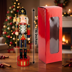 Halberdier with Gold Halberd Christmas Wooden Nutcracker 15 in by Wizardi F07M14-36-N01845A