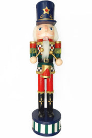 Checkerboard Drummer Christmas Wooden Nutcracker 15 in by Wizardi F07M14-36-N01845D