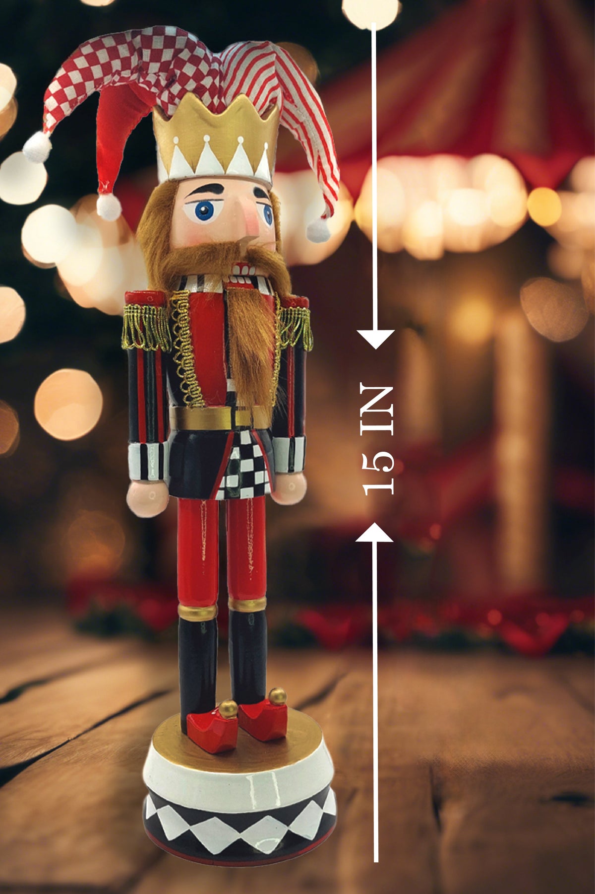 Jester Christmas Wooden Nutcracker 15 in by Wizardi F07M14-37-N01833B