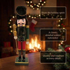 British Guard with Bearskin Hat Christmas Wooden Nutcracker 12 in by Wizardi F07M14-38-N01724D