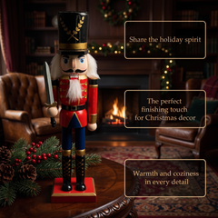Laurel Top Hat Swordsman Christmas Wooden Nutcracker 12 in by Wizardi F07M14-39-N01365B