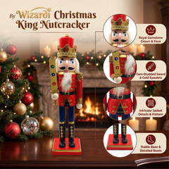 Jeweled Sword King Christmas Wooden Nutcracker 12 in by Wizardi F07M14-40-N01012A