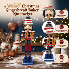 Cocoa and Gingerbread Baker Christmas Wooden Nutcracker 15 in by Wizardi F07M14-41-N01058C