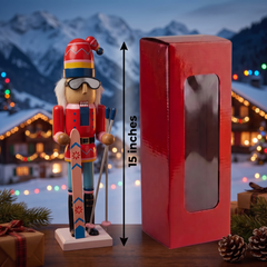 Skier with Goggles Christmas Wooden Nutcracker 15 in by Wizardi F07M14-42-N01826A