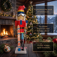 Skier with Goggles Christmas Wooden Nutcracker 15 in by Wizardi F07M14-42-N01826A