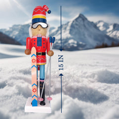 Skier with Goggles Christmas Wooden Nutcracker 15 in by Wizardi F07M14-42-N01826A