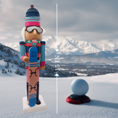 Snowboarder Christmas Wooden Nutcracker 15 in by Wizardi F07M14-42-N01826B