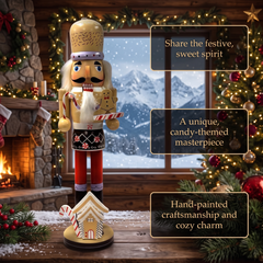 Gingerbread Baker with Cookie Christmas Wooden Nutcracker 15 in by Wizardi F07M14-43-XC4617A
