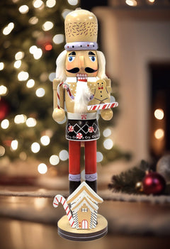 Gingerbread Baker with Cookie Christmas Wooden Nutcracker 15 in by Wizardi F07M14-43-XC4617A