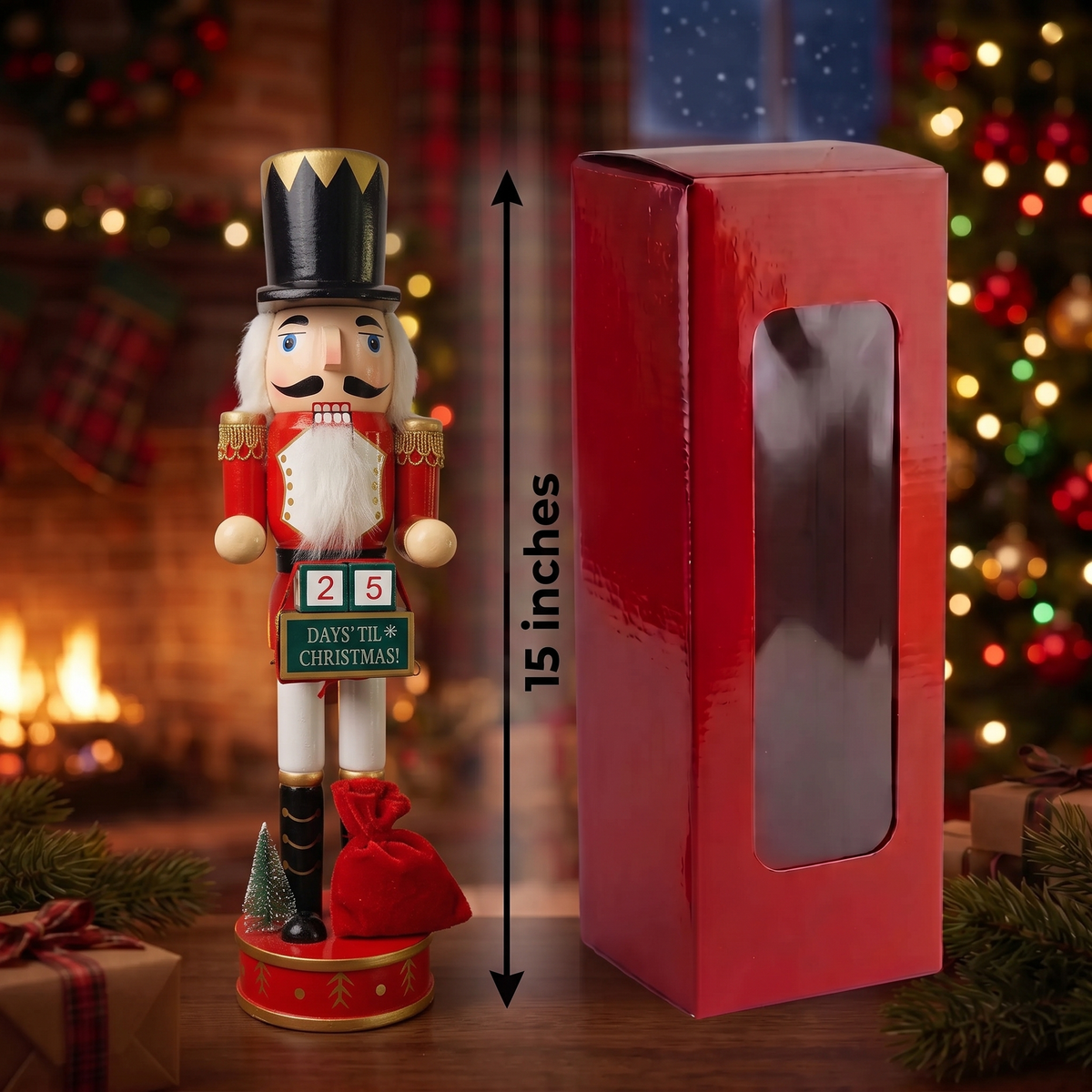 Countdown Calendar Soldier Christmas Wooden Nutcracker 15 in by Wizardi F07M14-44-N01830B
