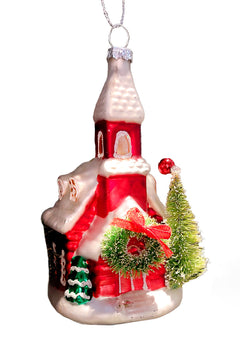 Christmas Glass Ornament - Christmas Church by Wizardi F07M3-25 HB-SY25378