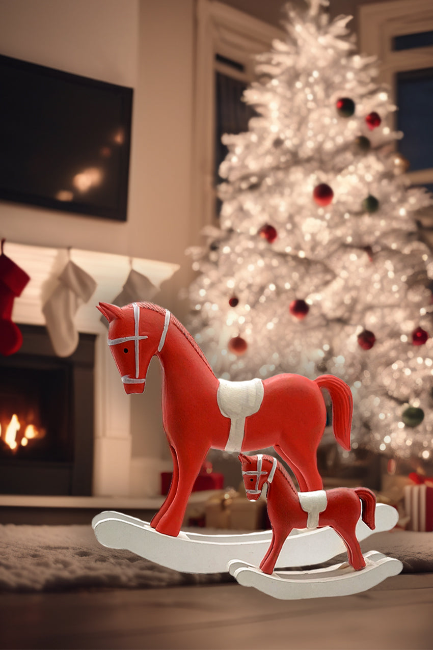 Pink Rocking Horse - Christmas Decoration by Wizardi F07M4-8-HG18-038A