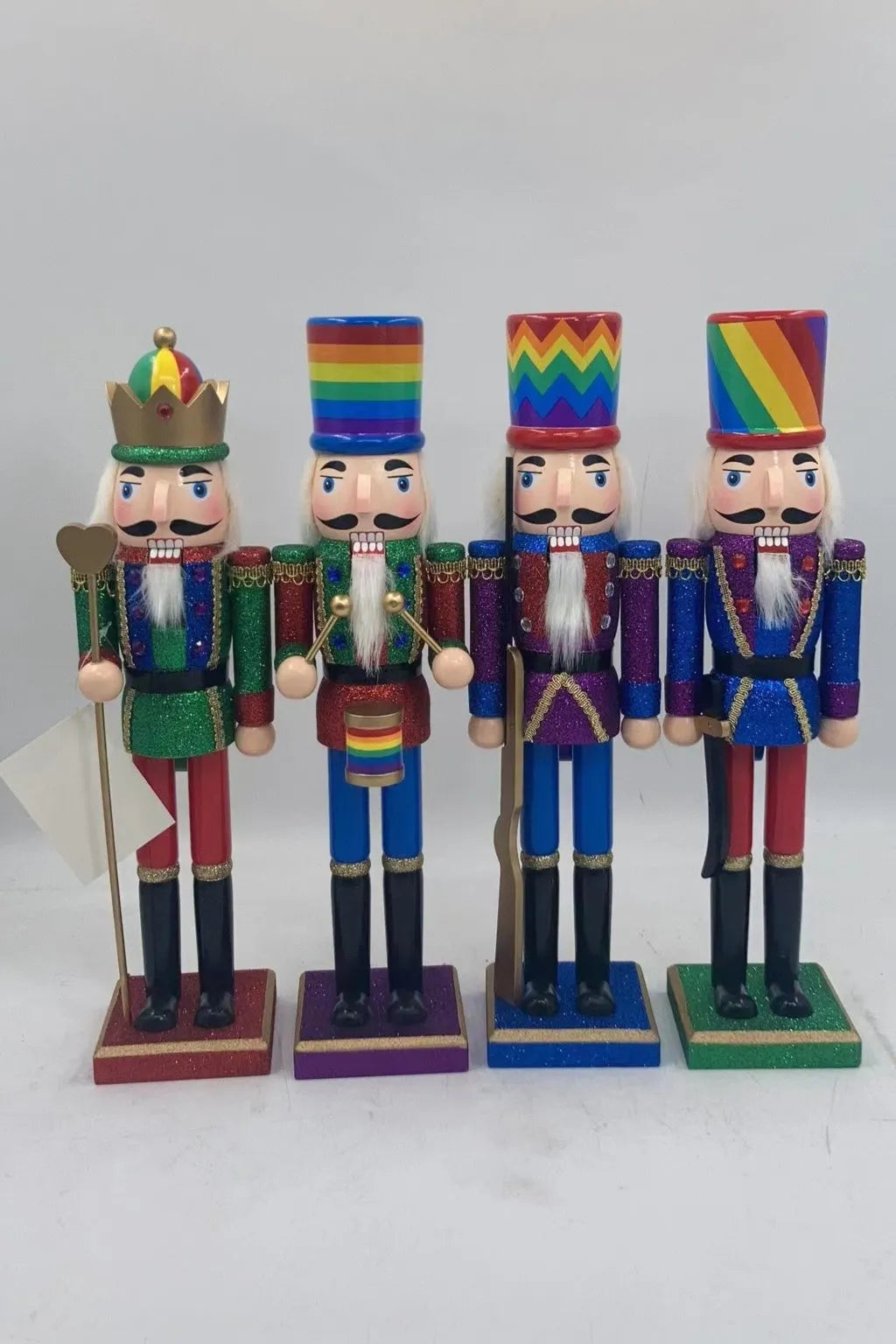 Rainbow Pride Guard Christmas Wooden Nutcracker 15 in by Wizardi F07M6-10 blue stand