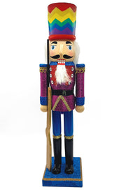 Rainbow Pride Guard Christmas Wooden Nutcracker 15 in by Wizardi F07M6-10 blue stand