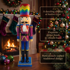 Rainbow Pride Guard Christmas Wooden Nutcracker 15 in by Wizardi F07M6-10 blue stand