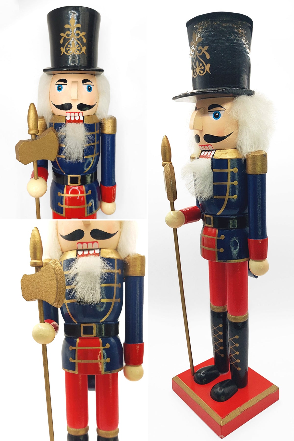 Navy Coat Halberd Guard Christmas Wooden Nutcracker 15 in by Wizardi F07M6-11 Blue