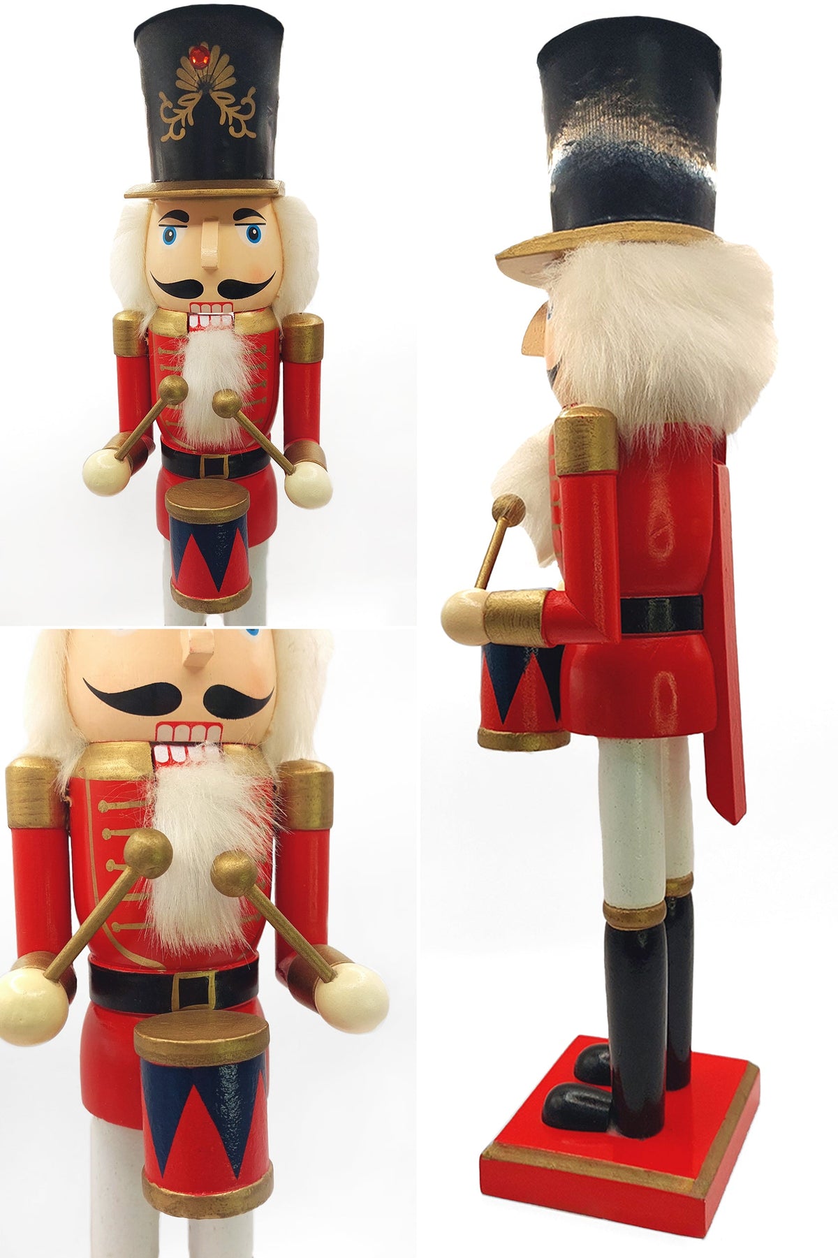 Classic Toy Soldier Drummer Christmas Wooden Nutcracker 15 in by Wizardi F07M6-11 Red