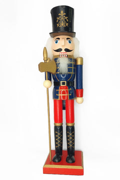 Navy Coat Halberd Guard Christmas Wooden Nutcracker 15 in by Wizardi F07M6-11 Blue