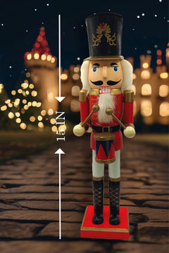 Classic Toy Soldier Drummer Christmas Wooden Nutcracker 15 in by Wizardi F07M6-11 Red