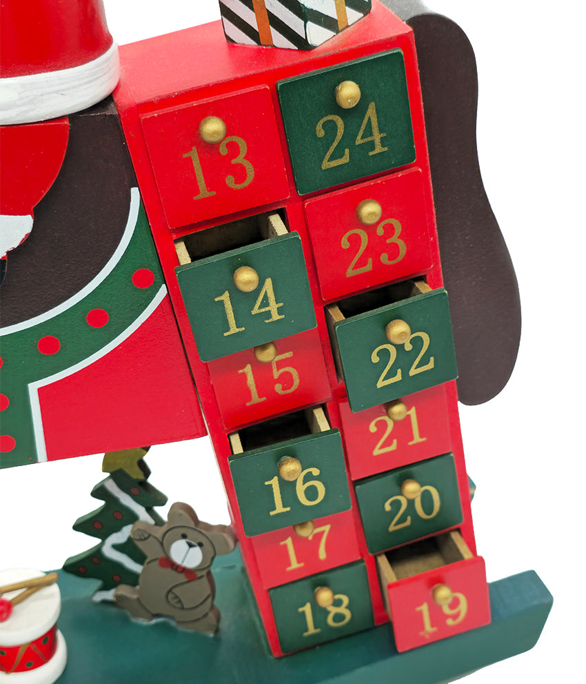 Santa's Wooden Horse Advent Calendar Wizardi F07M6-16