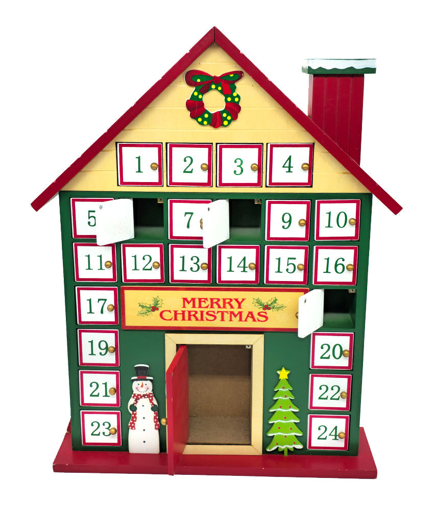 Christmas Cottage Wooden Advent Calendar Wizardi F07M6-17