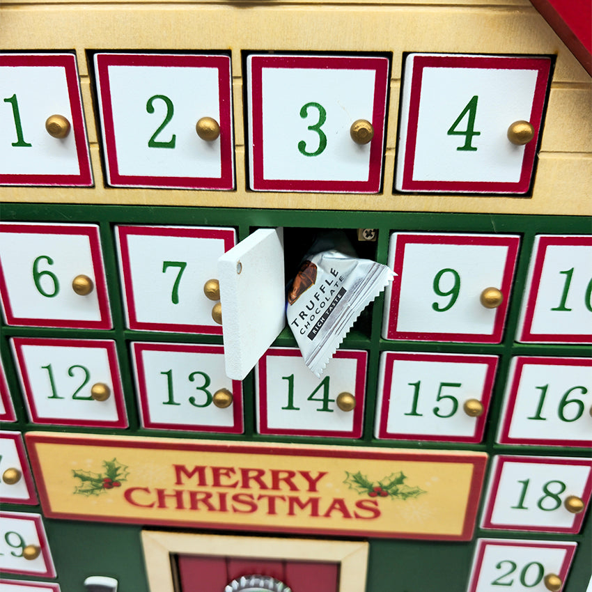 Christmas Cottage Wooden Advent Calendar Wizardi F07M6-17