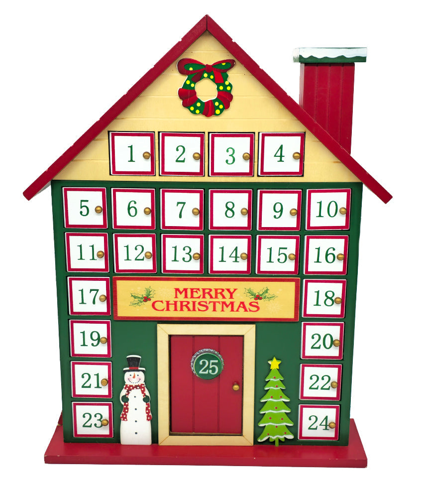 Christmas Cottage Wooden Advent Calendar Wizardi F07M6-17