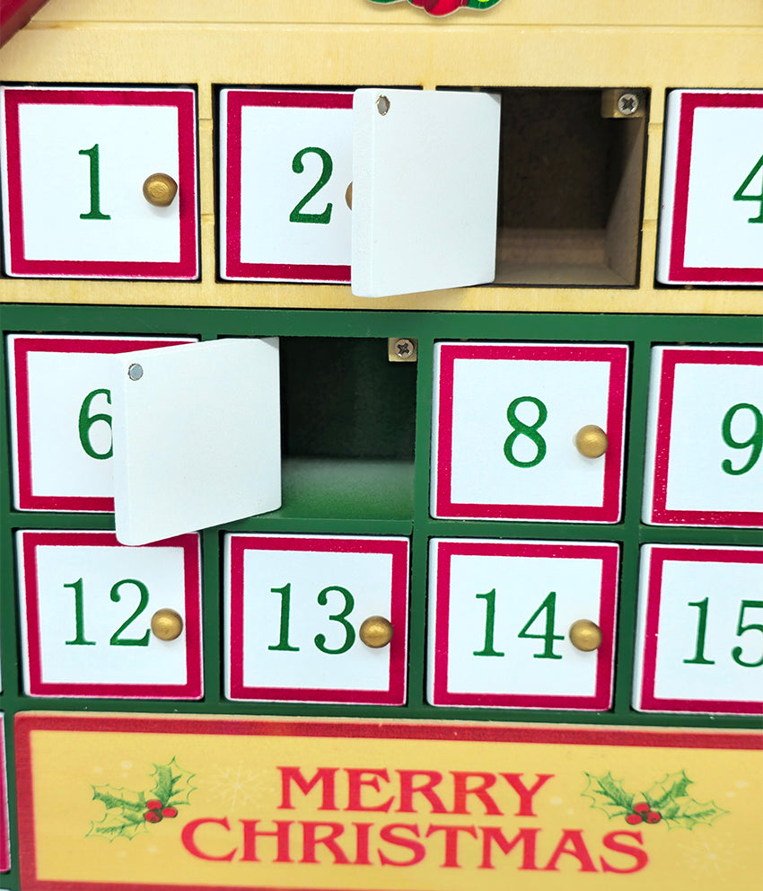 Christmas Cottage Wooden Advent Calendar Wizardi F07M6-17