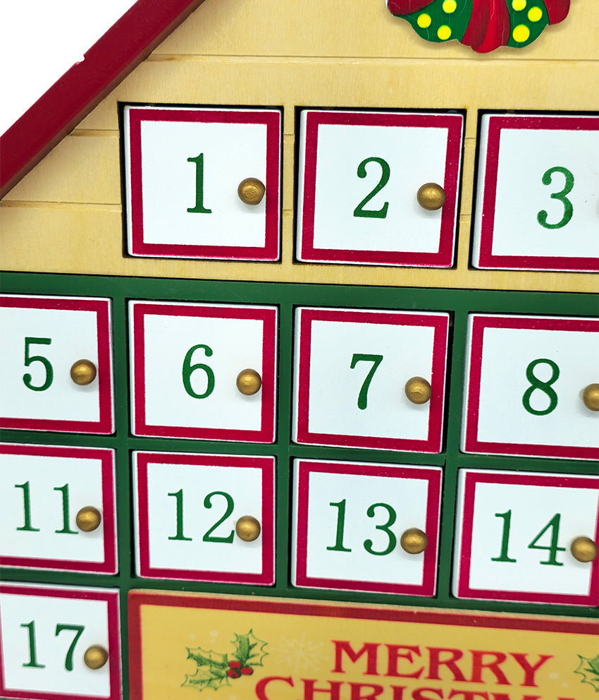 Christmas Cottage Wooden Advent Calendar Wizardi F07M6-17