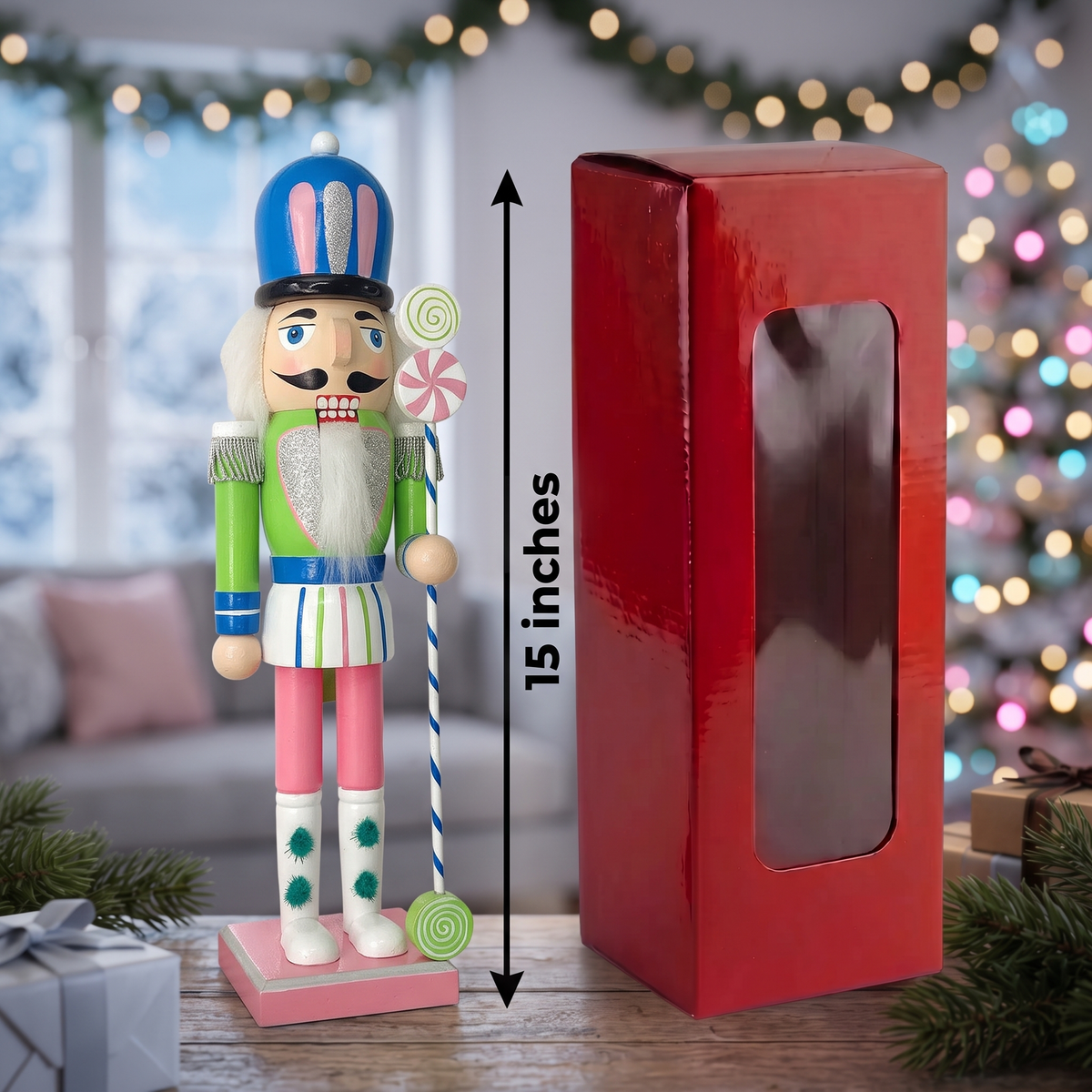 Candyland Christmas Wooden Nutcracker Soldier Wizardi F07M6-1A