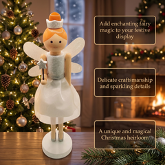 White Fairy Princess Christmas Wooden Nutcracker Figurine 12 in by Wizardi F07M6-2 White