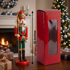 Royal King with Gold Scepter Christmas Wooden Nutcracker 15 in by Wizardi F07M6-3C