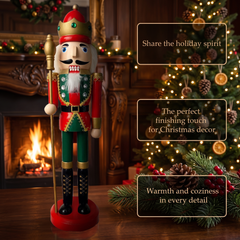 Royal King with Gold Scepter Christmas Wooden Nutcracker 15 in by Wizardi F07M6-3C